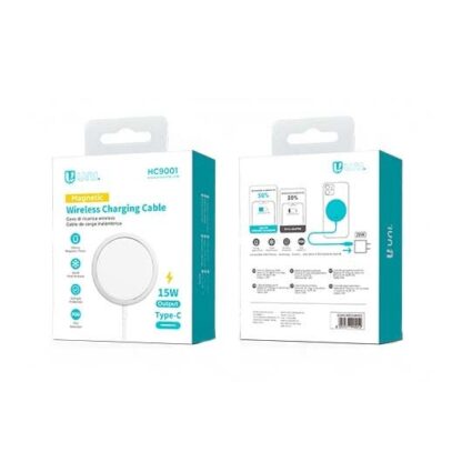 CARGADOR INALAMBRICO UNI 15W CABLE USB-C 1M - Imagen 2