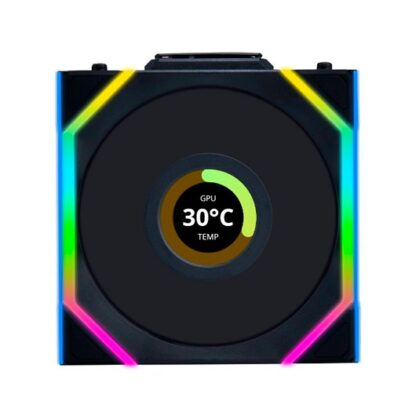 VENTILADOR 120X120 LIAN LI UNIFAN SL WIRELESS LCD BK RV - Imagen 2
