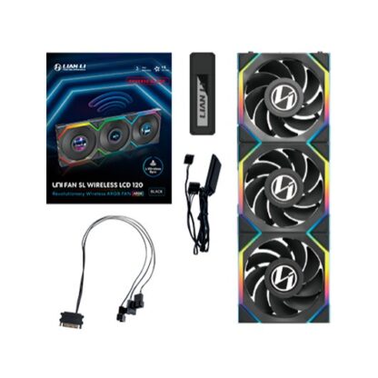VENTILADOR 120X120 LIAN LI UNIFAN SL WIRELESS LCD BK RV - Imagen 3