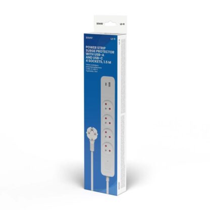REGLETA DE 4 ENCHUFES + 2XUSB 1.5M SAVIO LZ-11 - Imagen 2