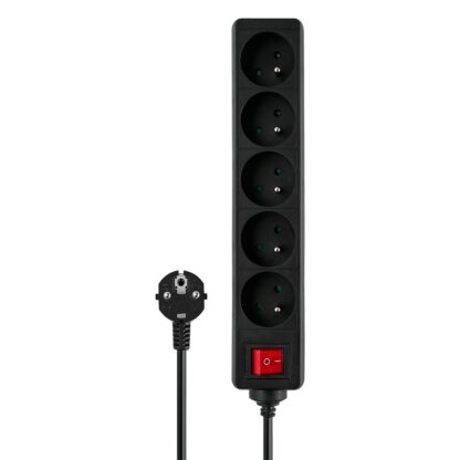 REGLETA DE 5 ENCHUFES 1.5M NEGRO SAVIO LZ-01 - Imagen 2