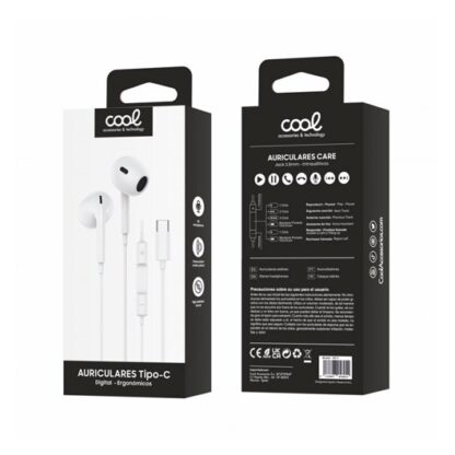 AURICULARES  MICRO COOL STEREO TIPO-C WHITE - Imagen 3