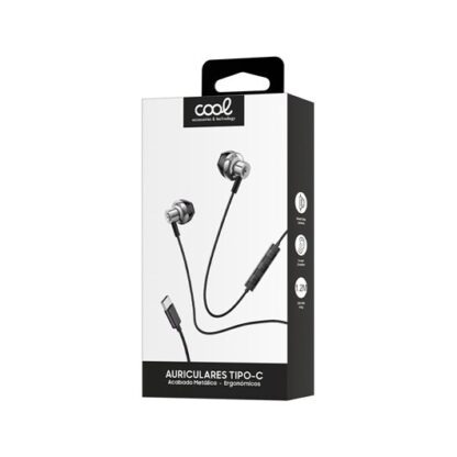 AURICULARES BOTON MICRO COOL STEREO TIPO-C SILVER - Imagen 3