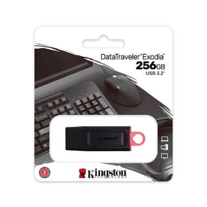 PENDRIVE 256GB USB 3.2 KINGSTON DT EXODIA NEGRO/ROJO - Imagen 3
