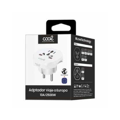 ADAPTADOR ENCHUFE COOL UNIVERSAL EUROPA WHITE - Imagen 4