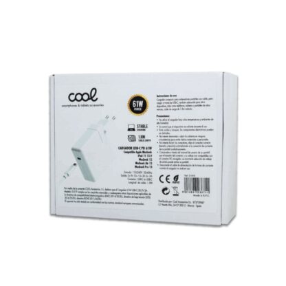 CARGADOR COOL MACBOOK 67W CABLE USBC WHITE - Imagen 4