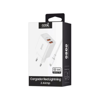 CARGADOR COOL 2USB 2,4 AMP   CABLE LIGHTNING 1.2M - Imagen 5