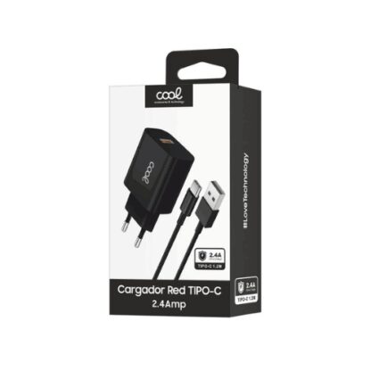 CARGADOR COOL  USB-C 12W 2.4 AMP BLANCK CABLE .,2M - Imagen 4