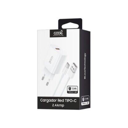 CARGADOR COOL  USB-C 12W 2.4 AMP WHITE CABLE 1.2M - Imagen 4