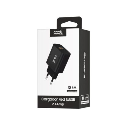 CARGADOR COOL 1USB 12W 2.4 AMP BLACK - Imagen 2