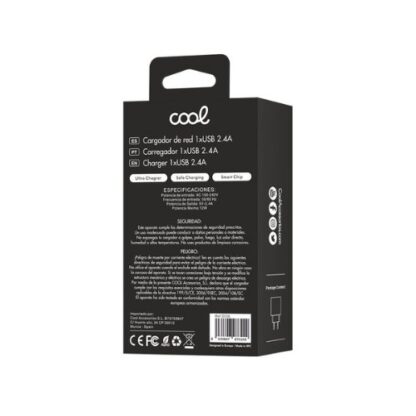 CARGADOR COOL 1USB 12W 2.4 AMP BLACK - Imagen 3