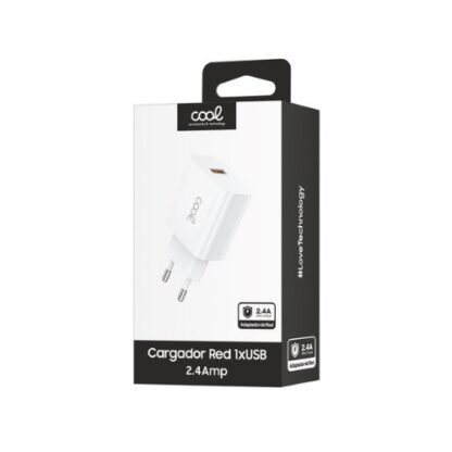 CARGADOR COOL 1USB 12W  2.4 AMP WHITE - Imagen 2