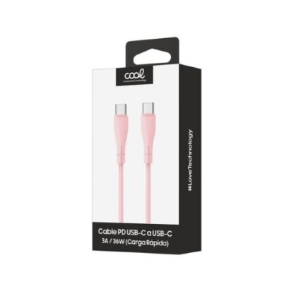 CABLE COOL USB-C A USB-C 1M SILICONA PINK - Imagen 3