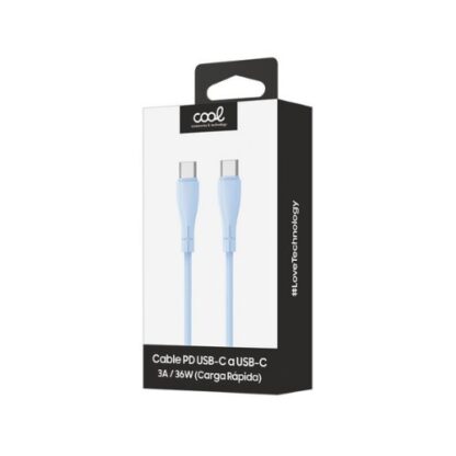 CABLE COOL USB-C A USB-C 1M SILICONA BLUE - Imagen 3