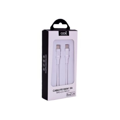 CABLE COOL USB-C A USB-C 1,2M N NYLON WHITE - Imagen 3