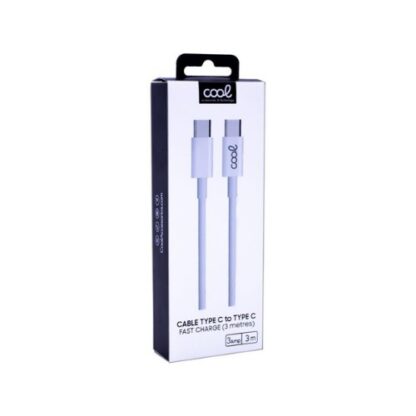 CABLE COOL USB -C A USB-C 3M WHITE - Imagen 3