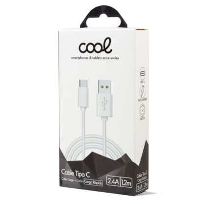 CABLE COOL USB-A A USB-C 1.2M WHITE - Imagen 2