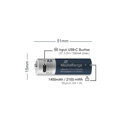 PILAS RECARGABLES MEDIARANGE AA - Imagen 4