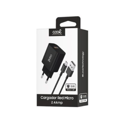 CARGADOR COOL MICRO USB 2.4 AMP BLACK  CABLE - Imagen 4