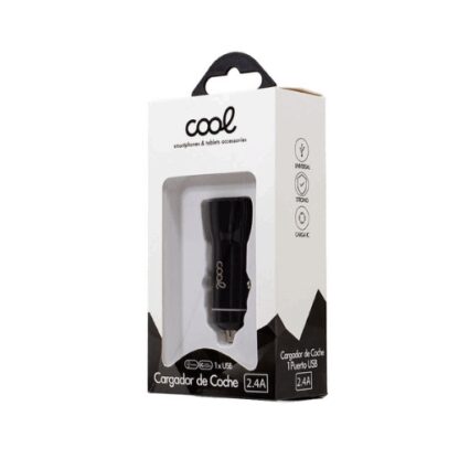 CARGADOR COOL COCHE 1 USB 20W CARGA RAPIDA BLACK - Imagen 4
