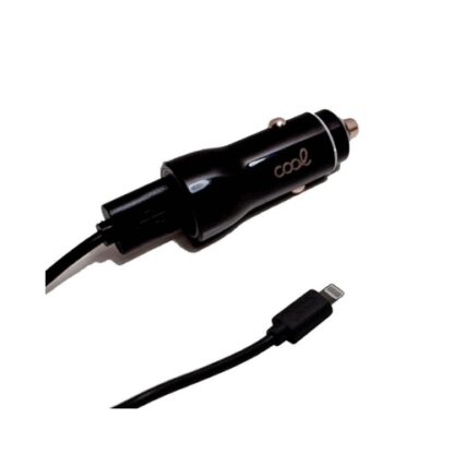 CARGADOR COOL COCHE DUAL LIGHTNING 20W BLACK CABLE - Imagen 3