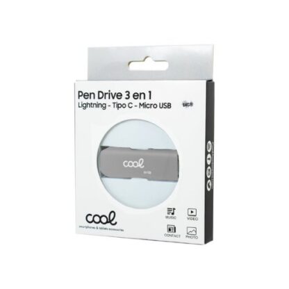 PENDRIVE 128GB 3 EN 1 COOL GRIS - Imagen 2