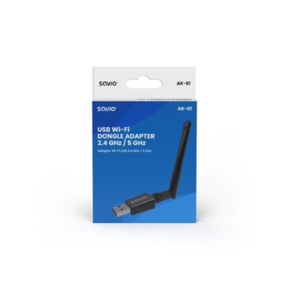 ADAPTADOR USB WI-FI SAVIO 2.4GHZ/5GHZ AK-61 - Imagen 5