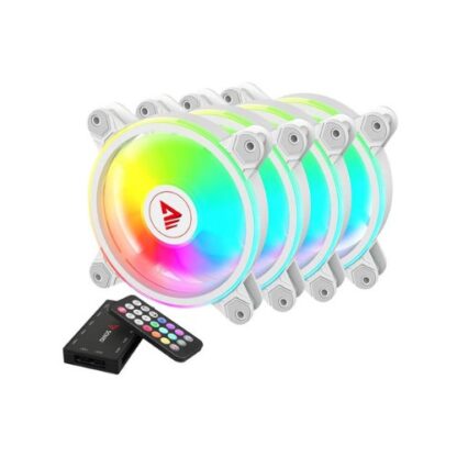 KIT 4 VENTILADORES PC SAVIO CON MANDO WHITE FAN-01 - Imagen 3