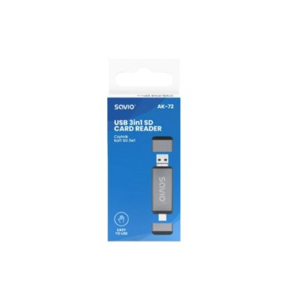 LECTOR TARJETAS  SD USB 3 en 1 SAVIO AK-72 - Imagen 5