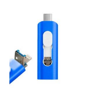 PENDRIVE 64GB 3 EN 1 COOL AZUL