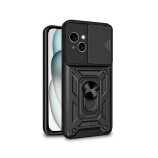 FUNDA COOL IPHONE 15 HARD RING NEGRO