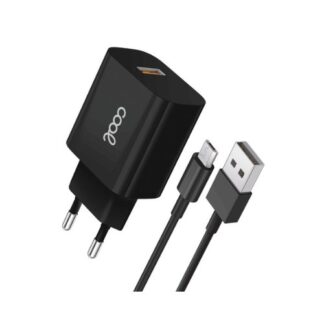CARGADOR COOL MICRO USB 2.4 AMP BLACK  CABLE