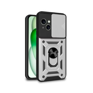 FUNDA COOL IPHONE 15 PLUS HARD RING PLATA