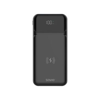 POWERBANK SAVIO BA-09 10000MAH QI CHARGING BLACK