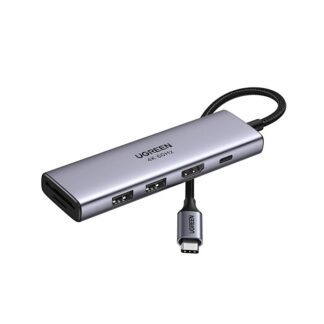 HUB UGREEN 6EN1 USB-C A HDMI+2XUSB-A+SD/TF+PD