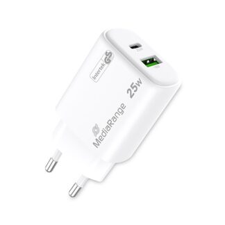 CARGADOR MEDIARANGE DUAL USB-A Y USB-C 25W