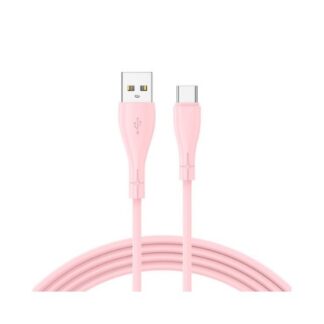 CABLE COOL USB A USB-C 1M NYLON PINK